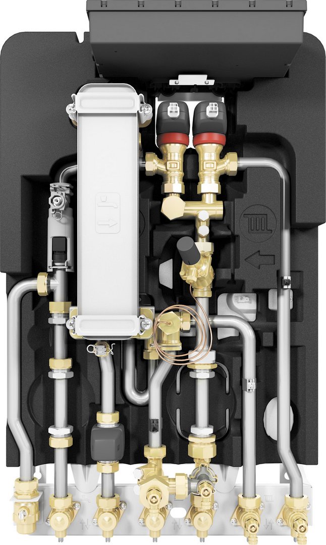 BOSCH Wohnungsstation F8001 50 IS ungemischt, Unterputz, 50 kW, Edelstahl