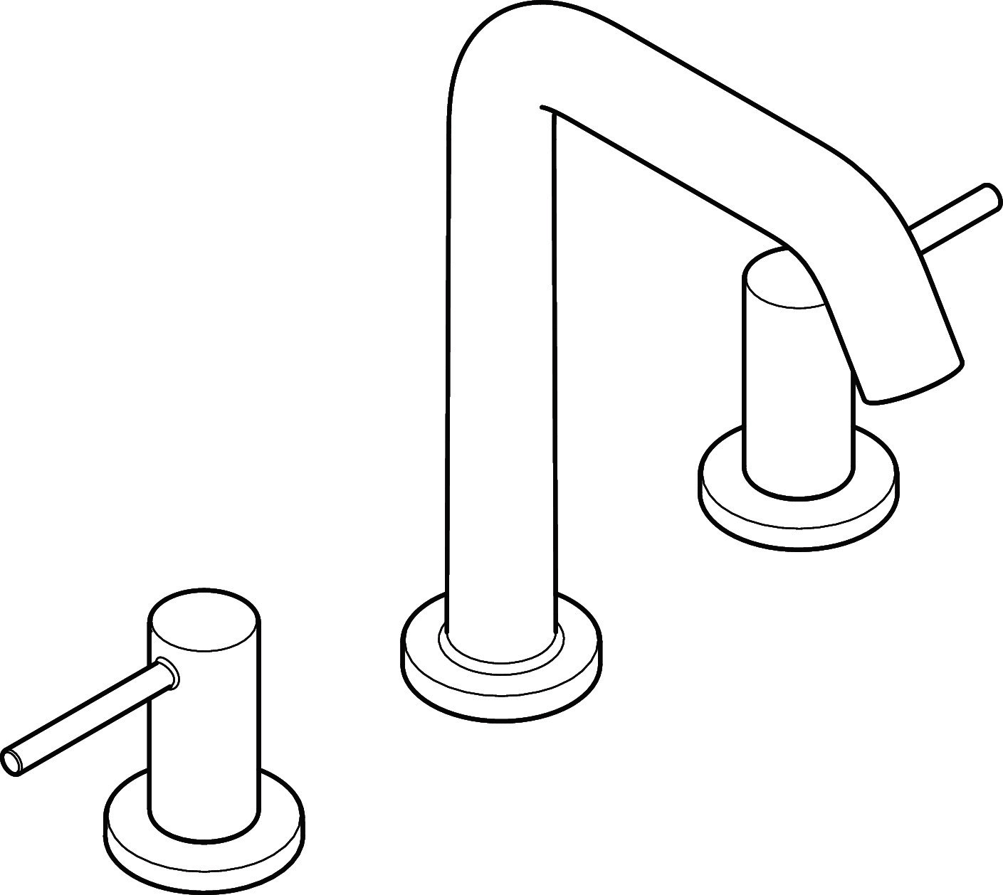 Hansgrohe 3-Loch WTA 150 Tecturis S mit Push-Open Ablaufgarnitur BBR