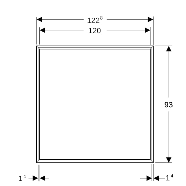 Geberit ONE Abdeckrahmen für Spiegelschrank UP-Montage, 120cm, weiß