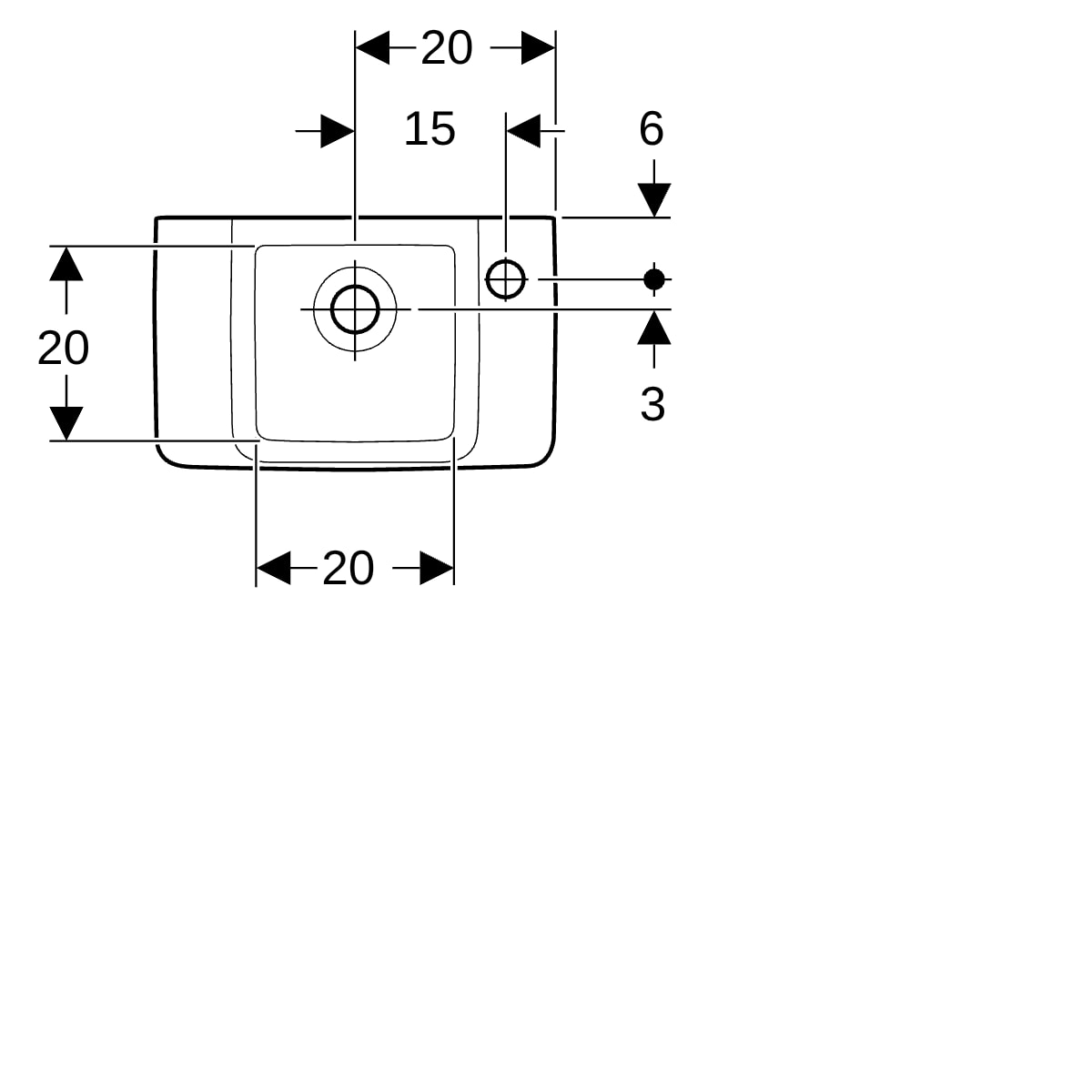 Geberit Renova Compact HWB, verk. Ausladung 40x25cm, Hl. rechts, o. Ül., weiß