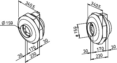 Helios RRK 160 Rohrventilator 1-PH Gehäuse glasfaserverst. Kunststoff