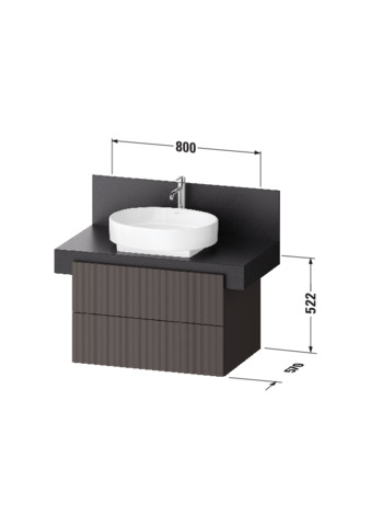 Duravit Balcoon Konsol.-WTU 800x522 Sbk.2,Elfenbein Struk.,Korp.Elfenb.M.