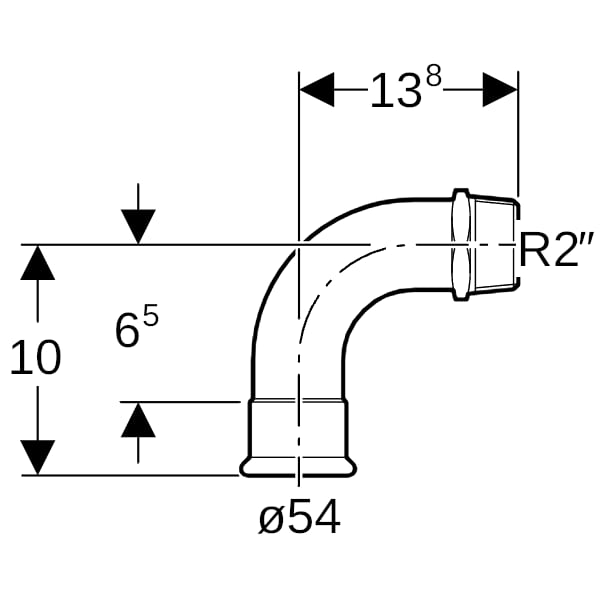 Geberit Mapress C-Stahl Übergangsbogen 90Gr mit AG d54-R2 verzinkt
