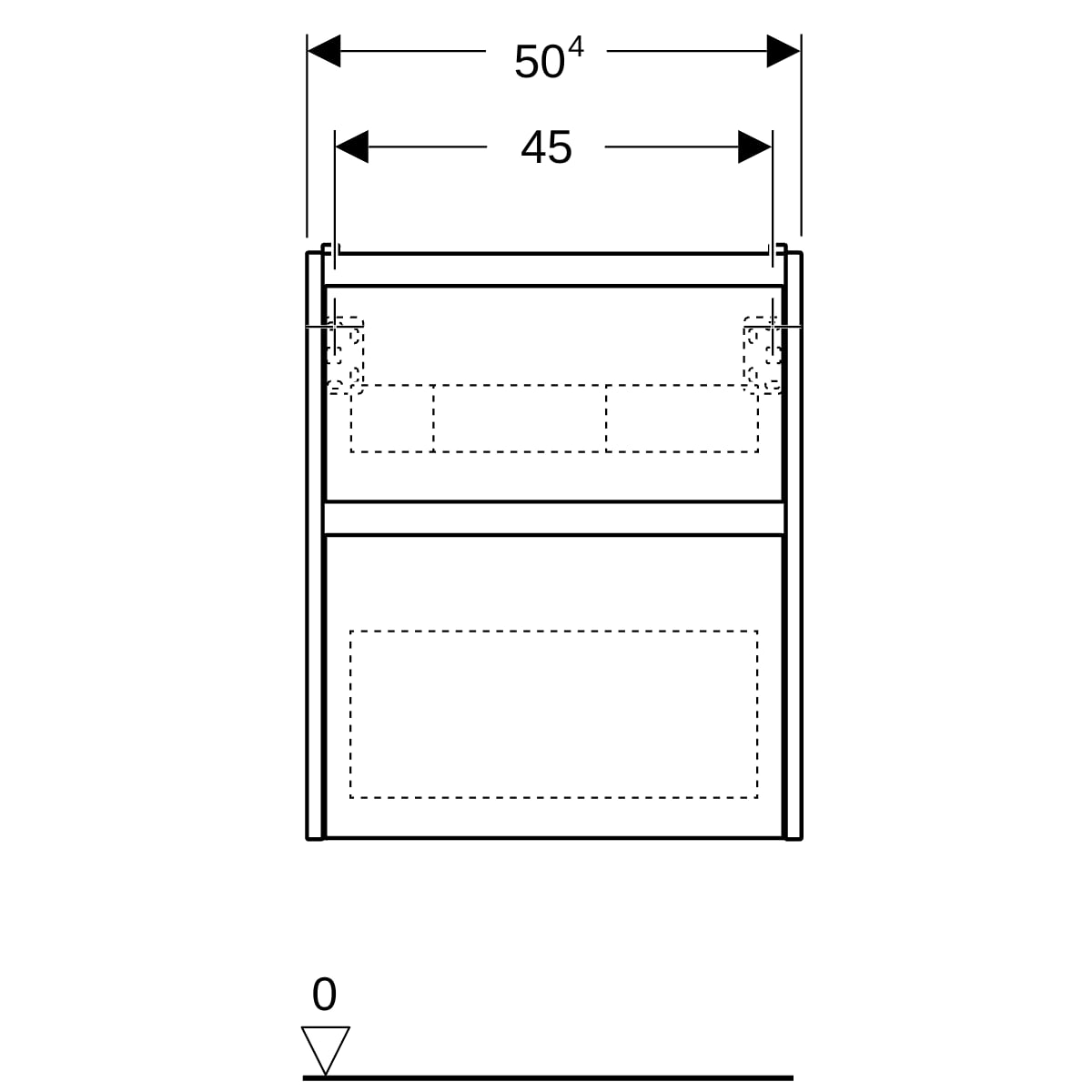 Geberit Renova Plan US f. WT, m. 2 Schubladen 50,4x60,6x40,5cm, salbeigrün/l. seidenm.