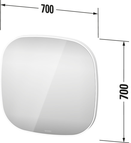 DU Spiegel Zencha 50x700x700mm 220-240V mit Spiegelheizung EEK C