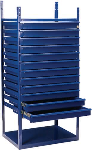 Schubladenelement LOGS 90 H1160xB540xT390mm 12 Schubl.blau RAL Schubladenelement LOGS 90 H1160xB540xT390mm 12 Schubl.blau RAL
