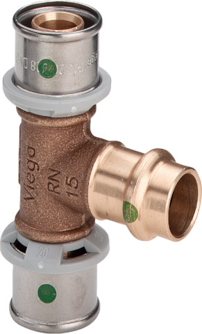 Viega T-Stück mit SC Sanfix P 2118.3 in 16x15x16mm Rotguss