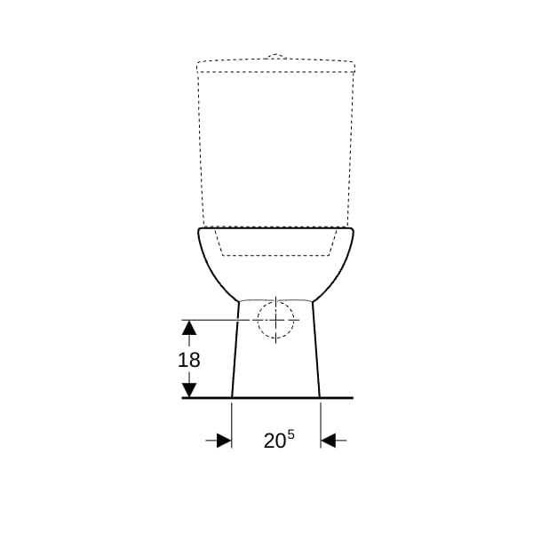 Geberit Renova Stand-WC für AP-SPK aufgesetzt Abgang horizontal, weiß