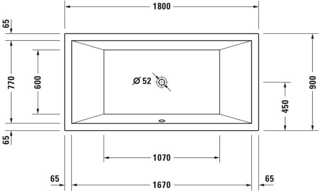 Duravit Whirlwanne Starck 1800x900mm Einbauvers.,2 RS,m.ÜL,Jet-System,weiß