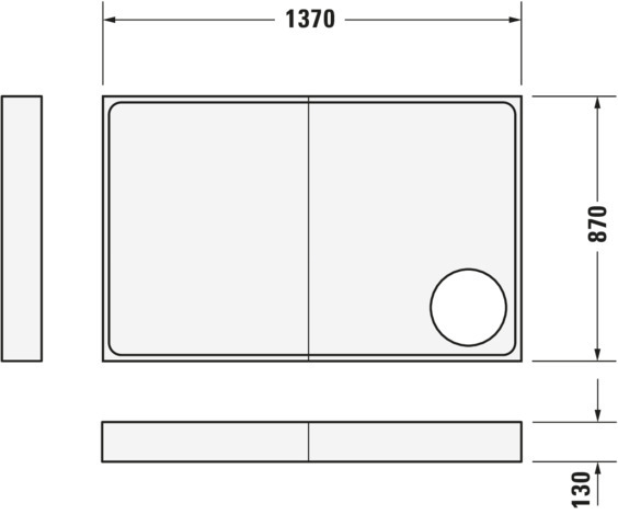 DU Starck Slimline Duschwanne, Rechteckig, 1400x900x55 mm, Weiß, Sanitä