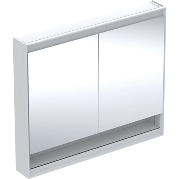 Geberit ONE Spiegelschrank mit Ni/Comf.Light 2 Türen, AP-Mont., 105x90x15cm, weiß