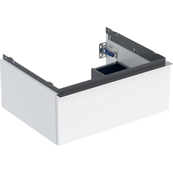 Geberit iCon Unterschrank für WT, 1 Schubl. 59,2x24,7x47,6cm, weiß hgl/Gr. chrom