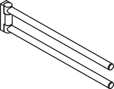 HEWI Handtuchhalter Sys 162, edst., PVD, L:331mm, schwenkb. schwarzchr glzd