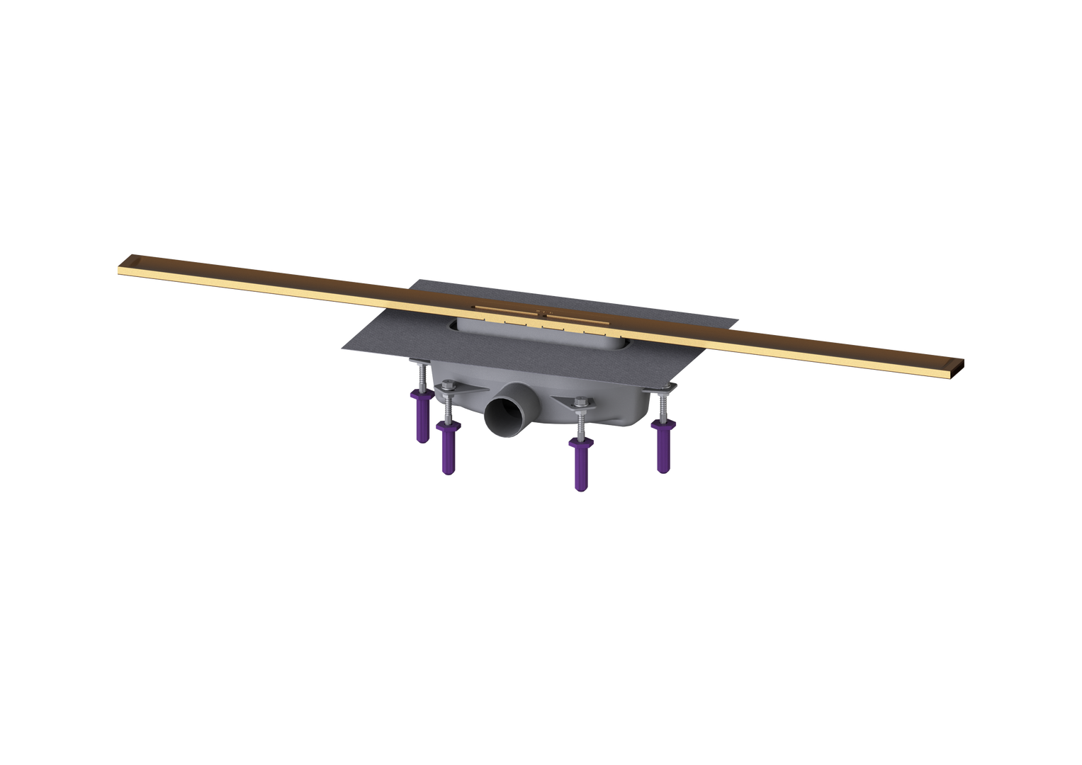 KESSEL-Duschrinne Linearis Infinity 90 L: 1000 mm, DN 50, Bronze, gebürstet