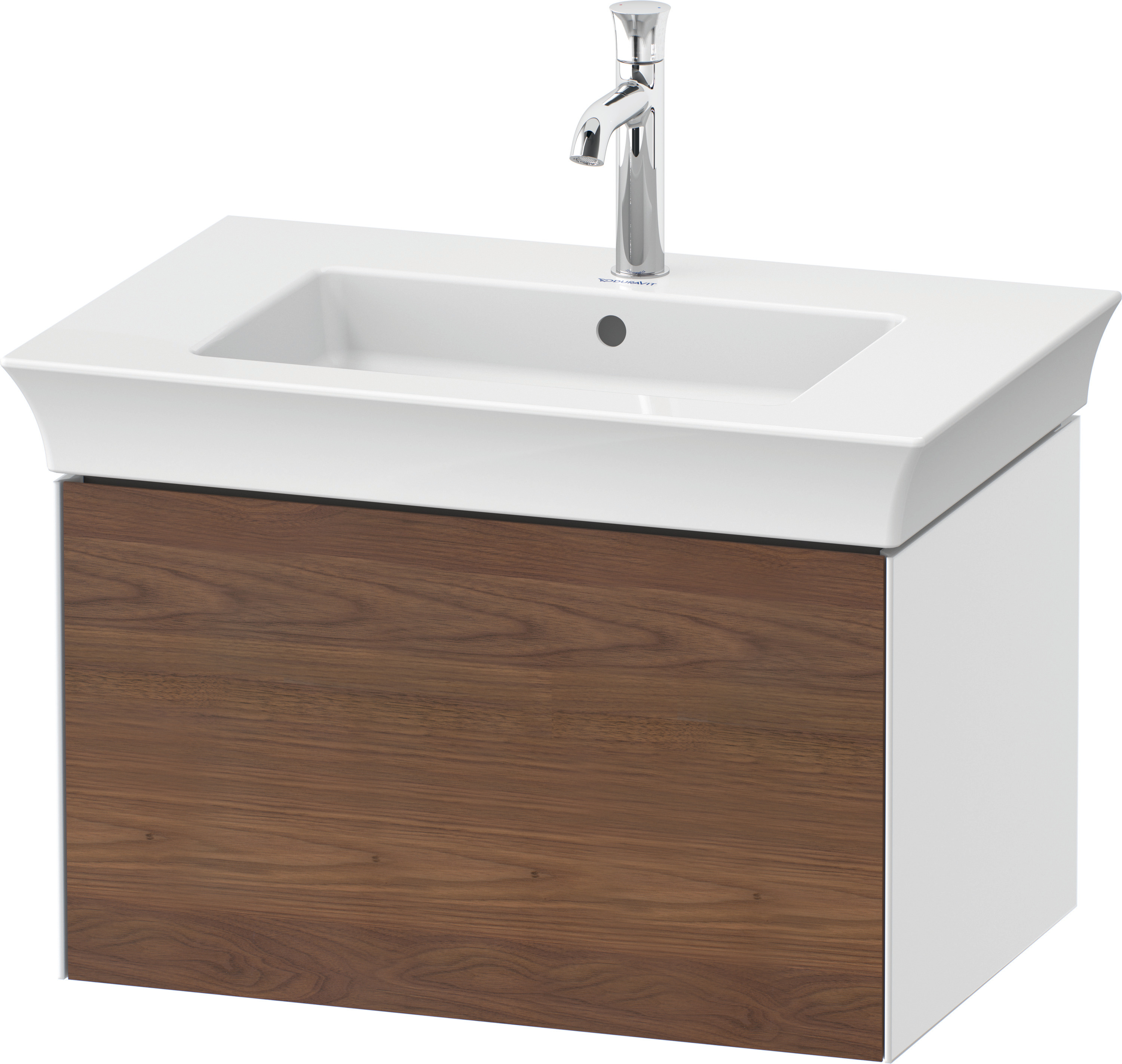 Duravit WTU White Tulip wandh.,1 Auszug 410x684x458mm,A.Nussb.M/Weiß Hochglanz