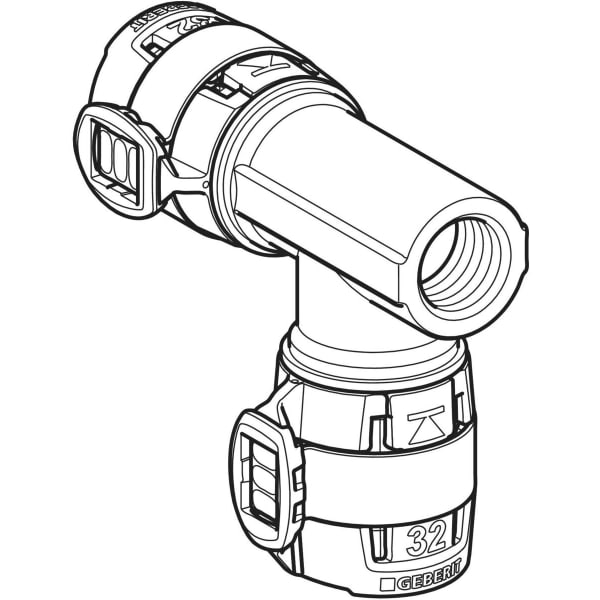 Geberit FlowFit T-Stück m. Innengewinde Seite Rg+ d50-50-Rp1/2