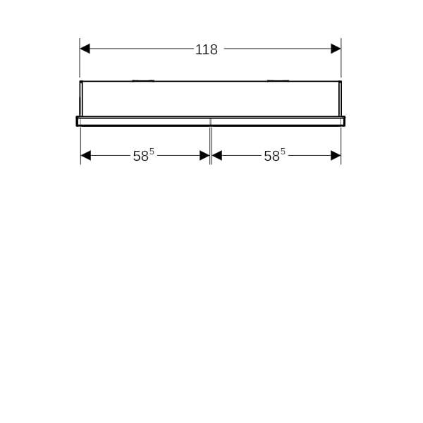 Geberit ONE SPS, Comf.Light, 2 Türen, UP-Mont 120x90x15cm, schwarz matt/alu. plvb
