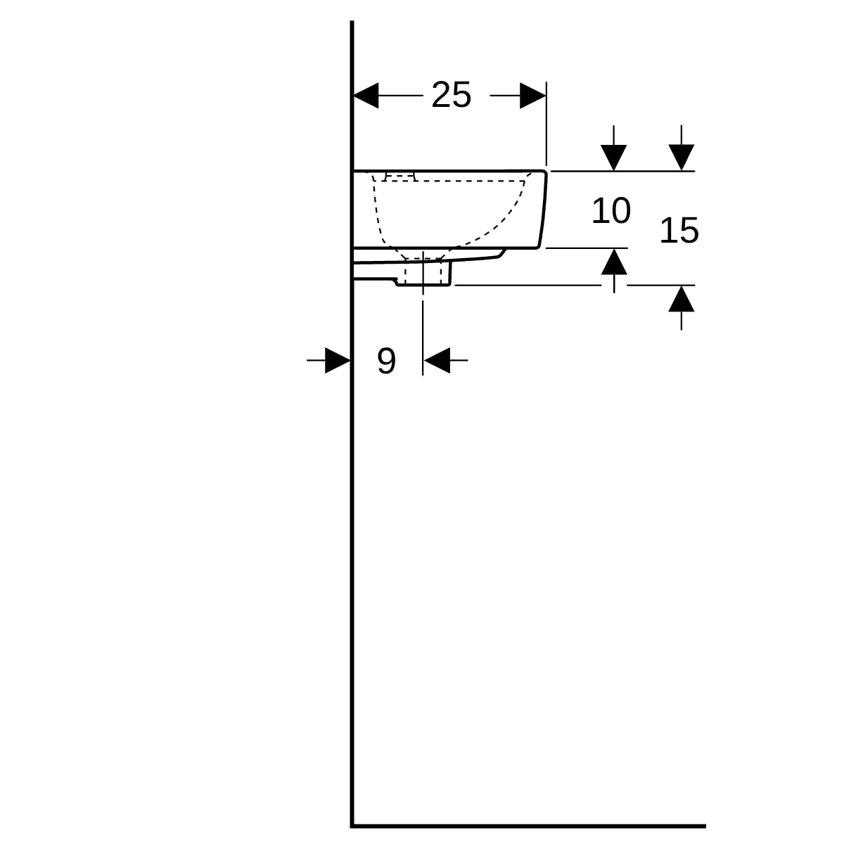 Geberit Renova Compact HWB, verk. Ausladung 40x25cm, Hahnloch rechts, m.Ül., weiß T.