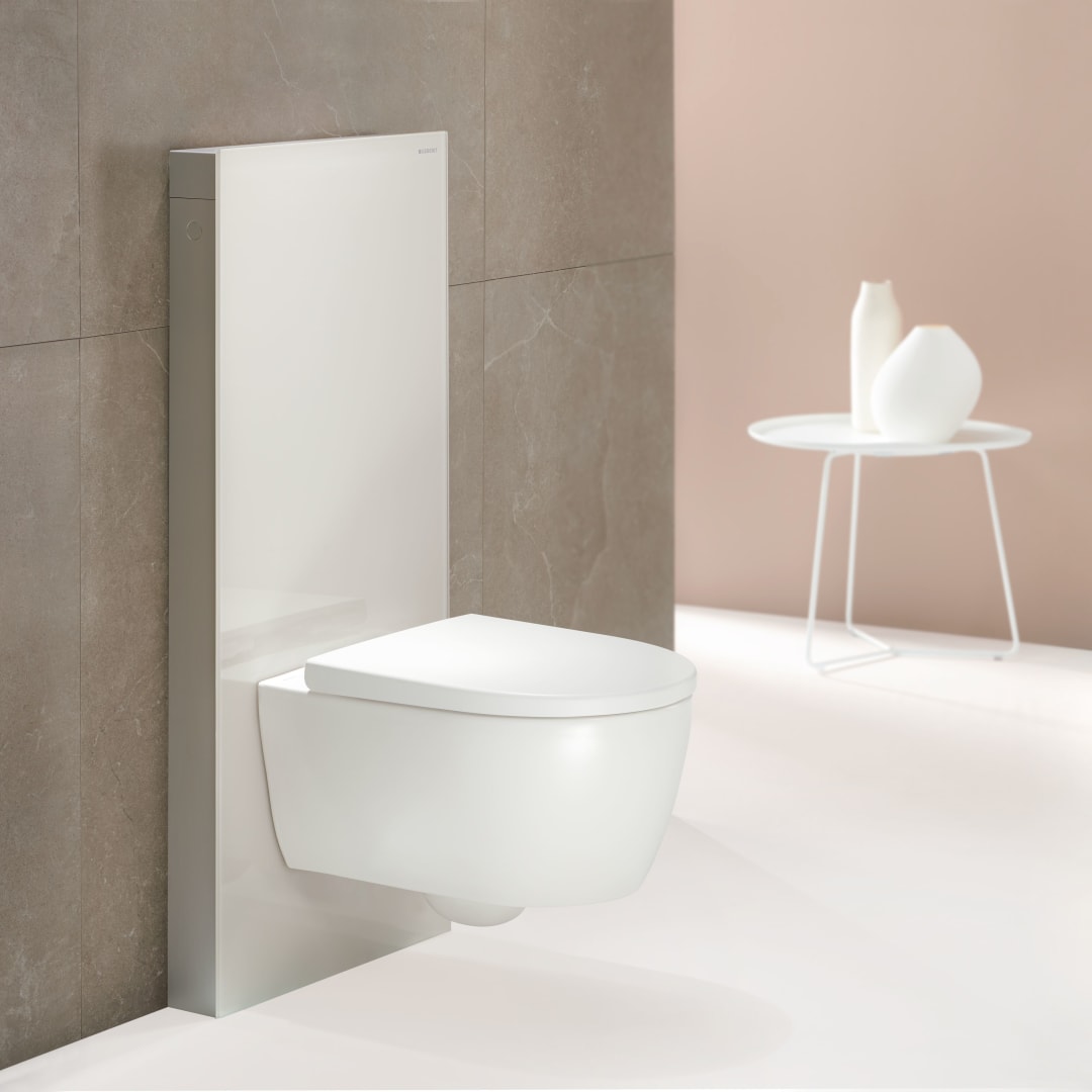 Geberit iCon Set Wand-WC mit WC-Sitz, Rimfree Tiefspüler, geschl., T:53cm, weiß matt