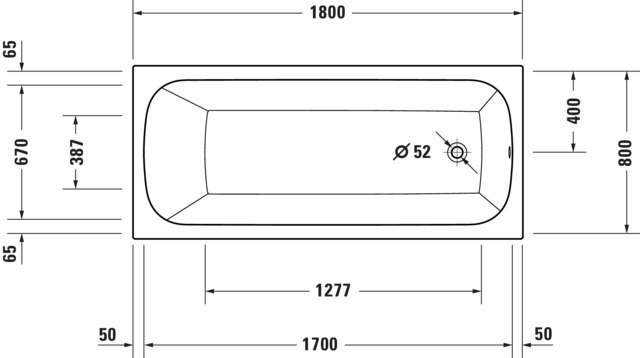 DU Qatego BW 1800x800mm Einbau Acryl,Rückenschr.1 Variabel, Weiß
