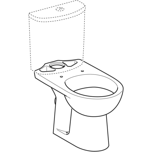Geberit Renova Stand-WC für AP-SPK aufgesetzt Abgang horizontal, weiß, KeraTect
