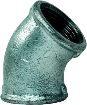 gebofittings Temperguss Gewindefittings 120 - Winkel 45 - 1 1/2", verzinkt gebofittings Temperguss Gewindefittings 120 - Winkel 45 - 1 1/2", verzinkt