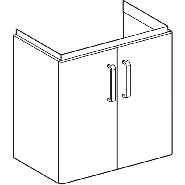 Geberit Renova Compact US 59,7cm für WT 65cm 2 Türen, 59,7x60,5x39,7cm, hellgrau