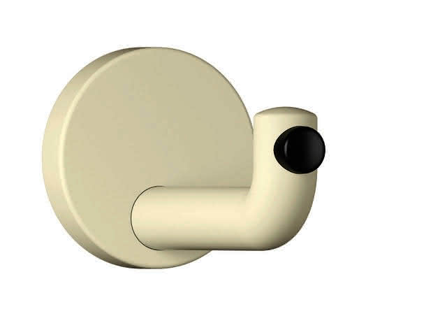 HEWI Wandhaken Ser 477, matt, d:70mm, Türpuffer schwarz reinweiß