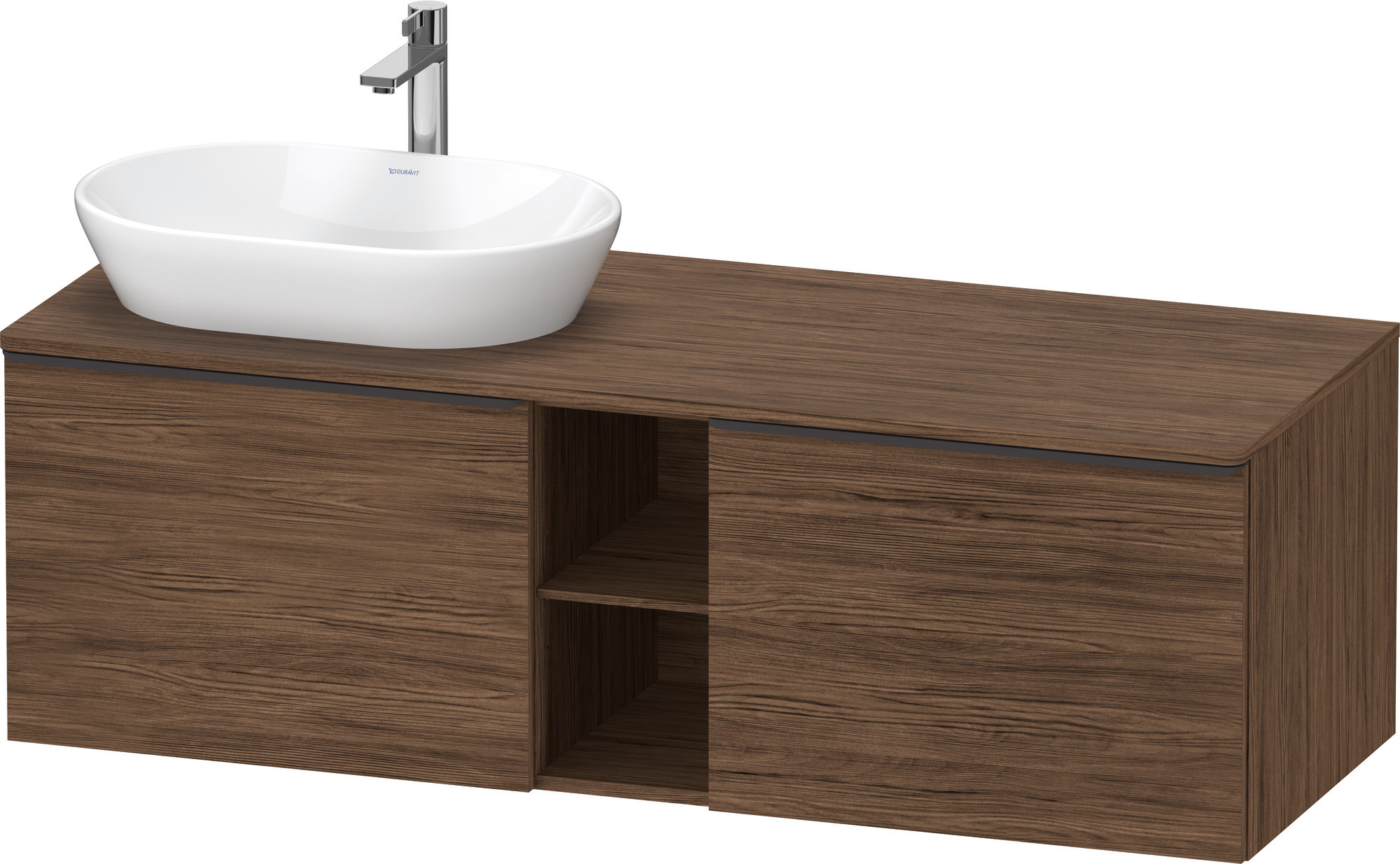 Duravit D-Neo,Kons-WTU,L,Az:2,Fä:2,Gr:D.Schw 1400x550x459mm,Wdh,Nussb.Dunkel Matt,Dek