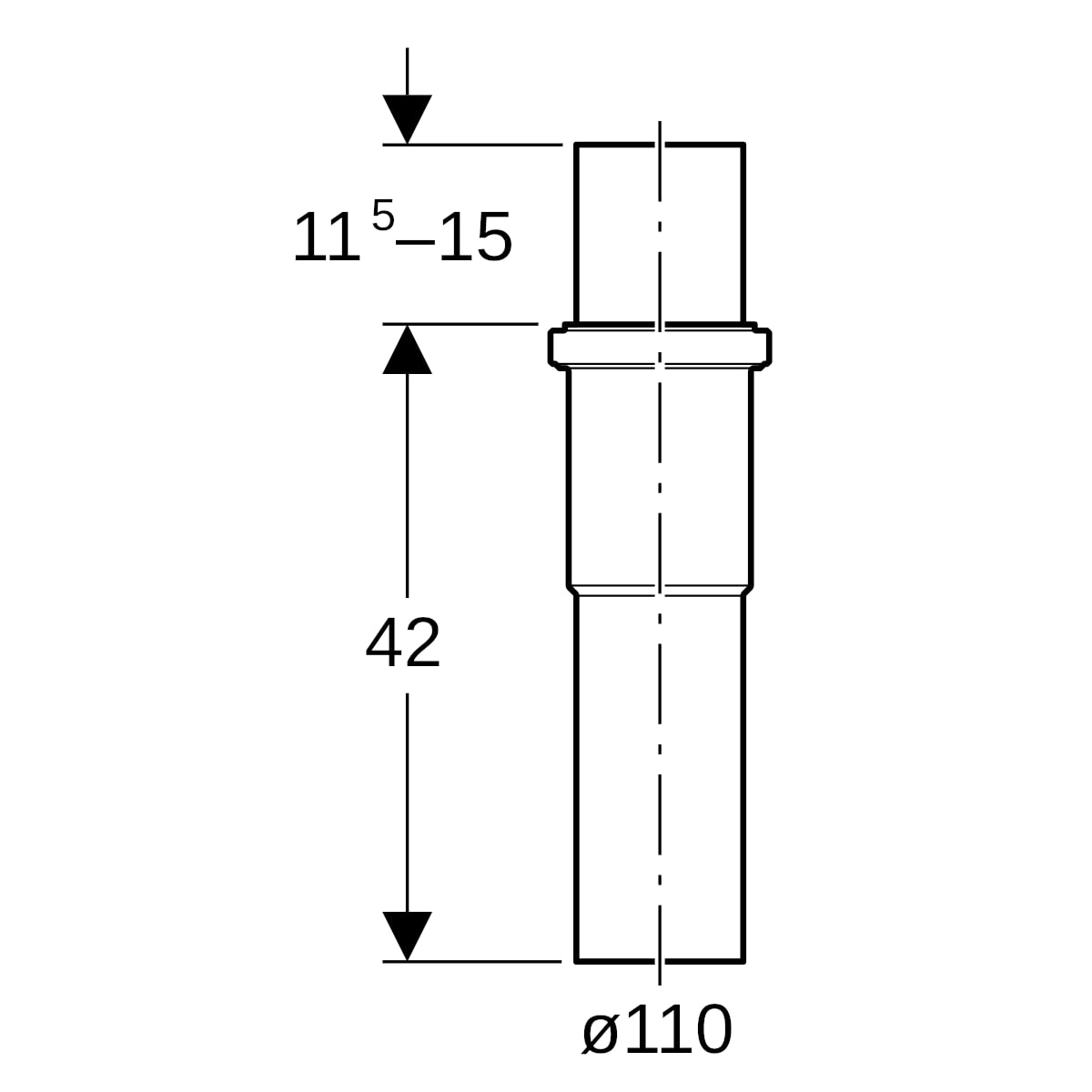 Geberit PE Langmuffe mit Dichtungsschutz d110