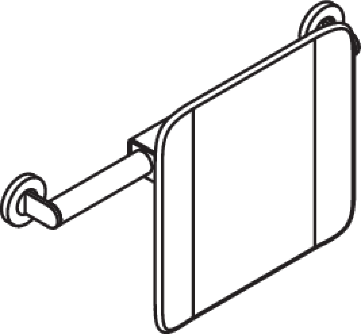 HEWI Rückenstütze (BS) Sys 900, W.-Mont. T:150, pulverbeschichtet schw tiefmatt