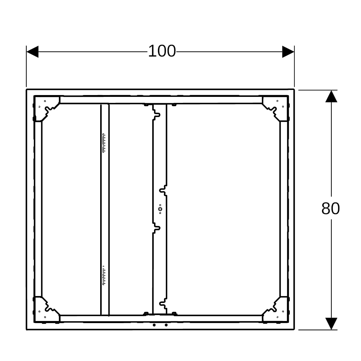 Geberit Duofix Installationsrahmen, 100x80 cm für fünf Füße