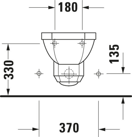 Duravit Wand-Bidet 1930 580 mm mit ÜL, mit HLB, 1 HL, weiß WonderGliss