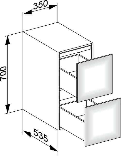 KEUCO Sideboard Edition 11 31321, 2 Auszüge, trüffel/Glas trüffel