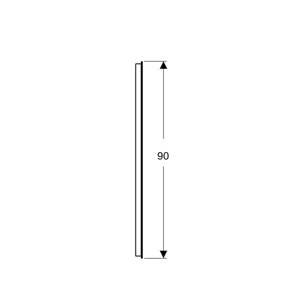 Geberit Option Basic Lichtspiegel, eckig Beleuchtung oben, 100x90x3cm, alu. elox