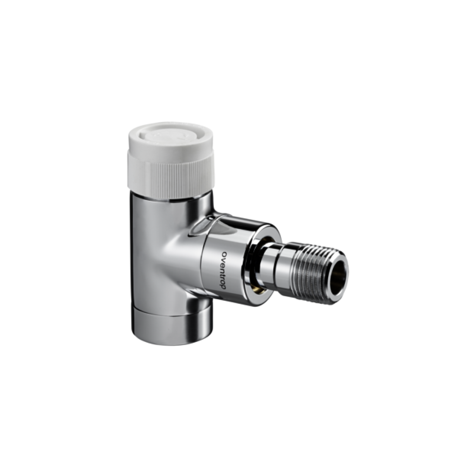 OVENTROP-Thermostatventil "E" DN15, 1/2", PN10, Eck, Edelstahl-Design