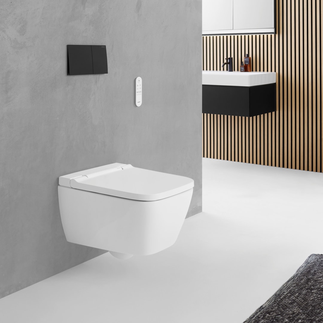 Geberit Sigma70 BetPl., eckig, f. 2-Mengen-Sp schwarz matt, Etc