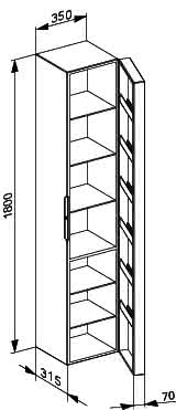 KE HS Edition 300 30310, Anschlag rechts weiß hochglanz/weiß hochglanz