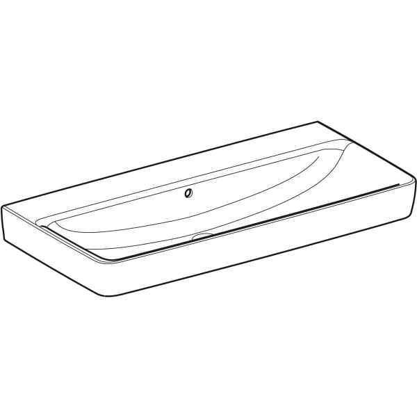 Geberit Renova Plan Waschtisch, 100x48cm o. Hl., m. Ül., weiß, KeraTect