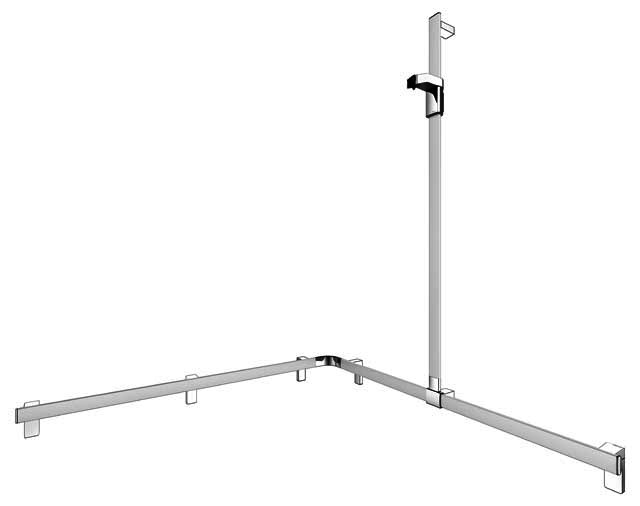 KEUCO Duschhandlauf AXESS 35015, Br.stg. r. 1150/1150/1301mm si.-elox.