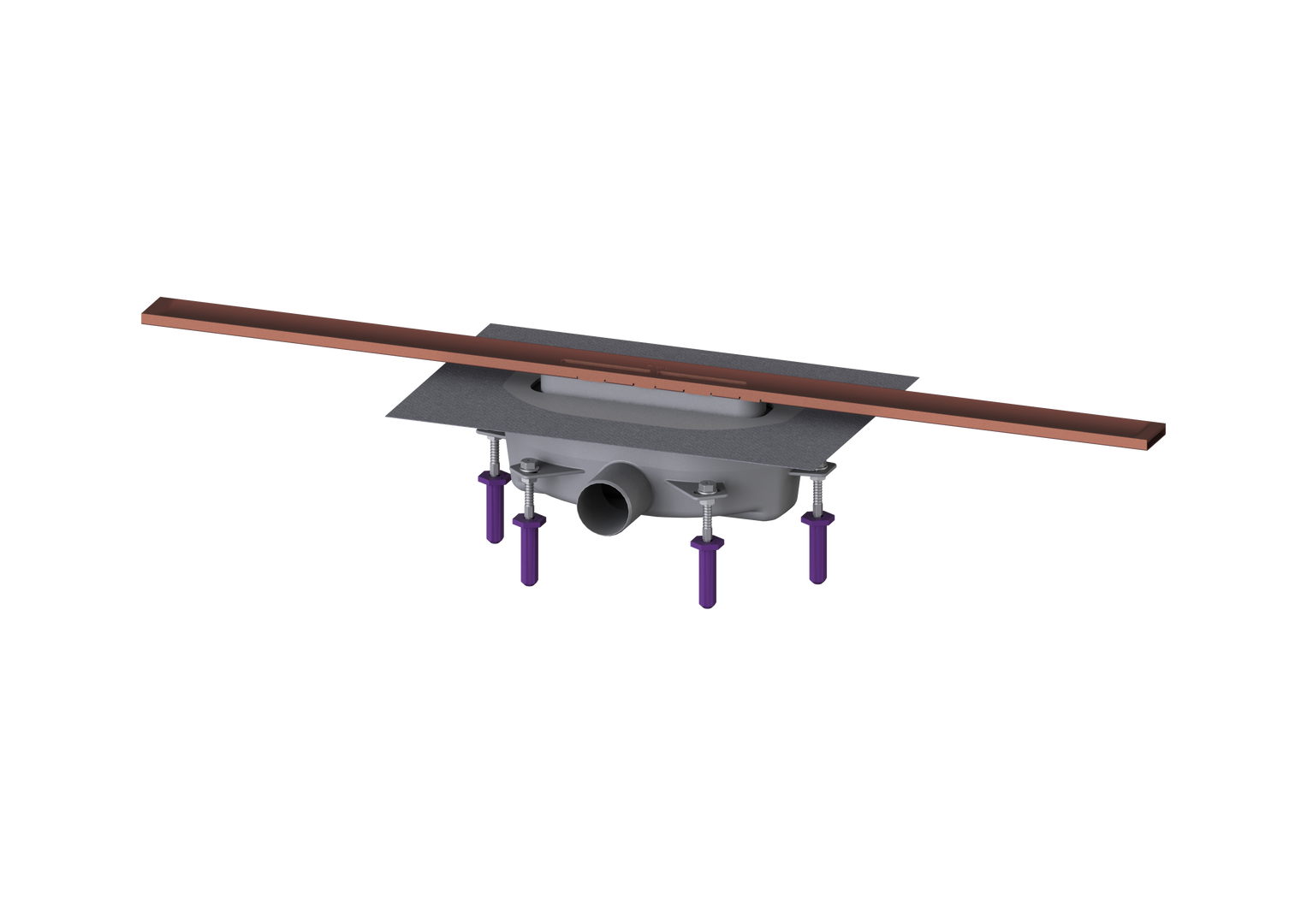 KESSEL-Duschrinne Linearis Infinity 90 L: 900 mm, DN 50, Copper, gebürstet