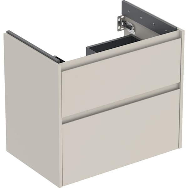 Geberit Renova Plan US f. WT, m. 2 Schubladen 69,3x60,6x44,6cm, sandgrau/l. seidenmatt