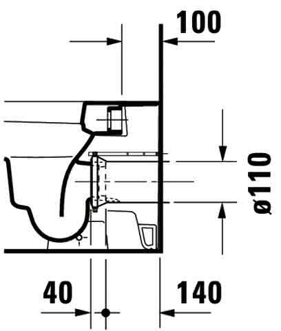 DU Stand-WC Happy D.2 570 mm Tiefspüler, Abg.waagr., BTW, weiß