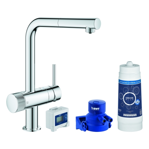 GROHE Starter Kit GROHE Blue Pure Minta 30382 L-Auslauf chrom