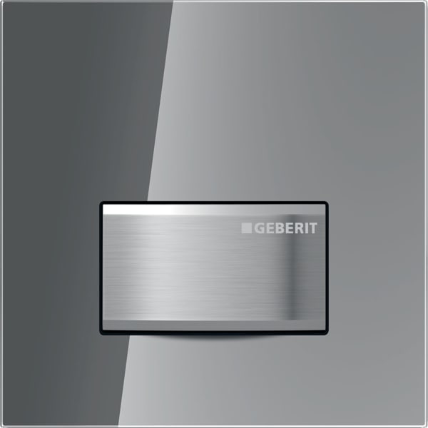 Geberit Typ 50 BetPl., eckig, für UR-Strg. pneum. Sp., T:1,2cm, Rauchglas verspieg.