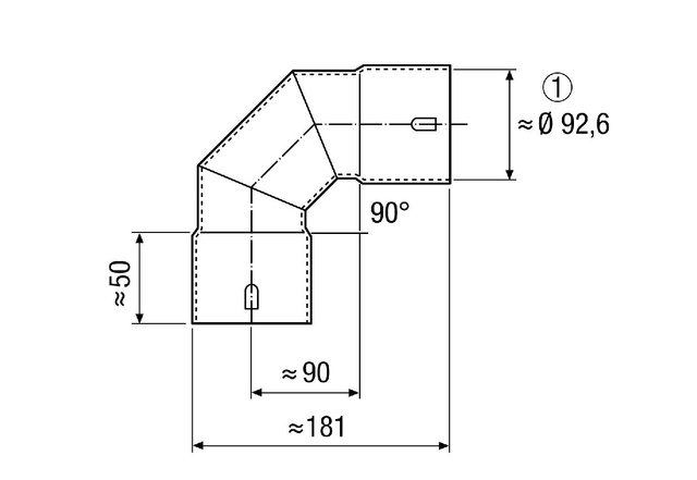 Maico Blechbogen MF-B90 90 Grad, DN90