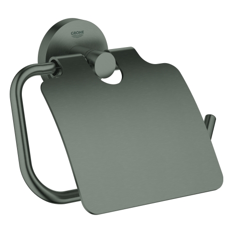 GROHE WC-Papierhalter Essentials 40367_1 mit Deckel hard graphite gebürstet