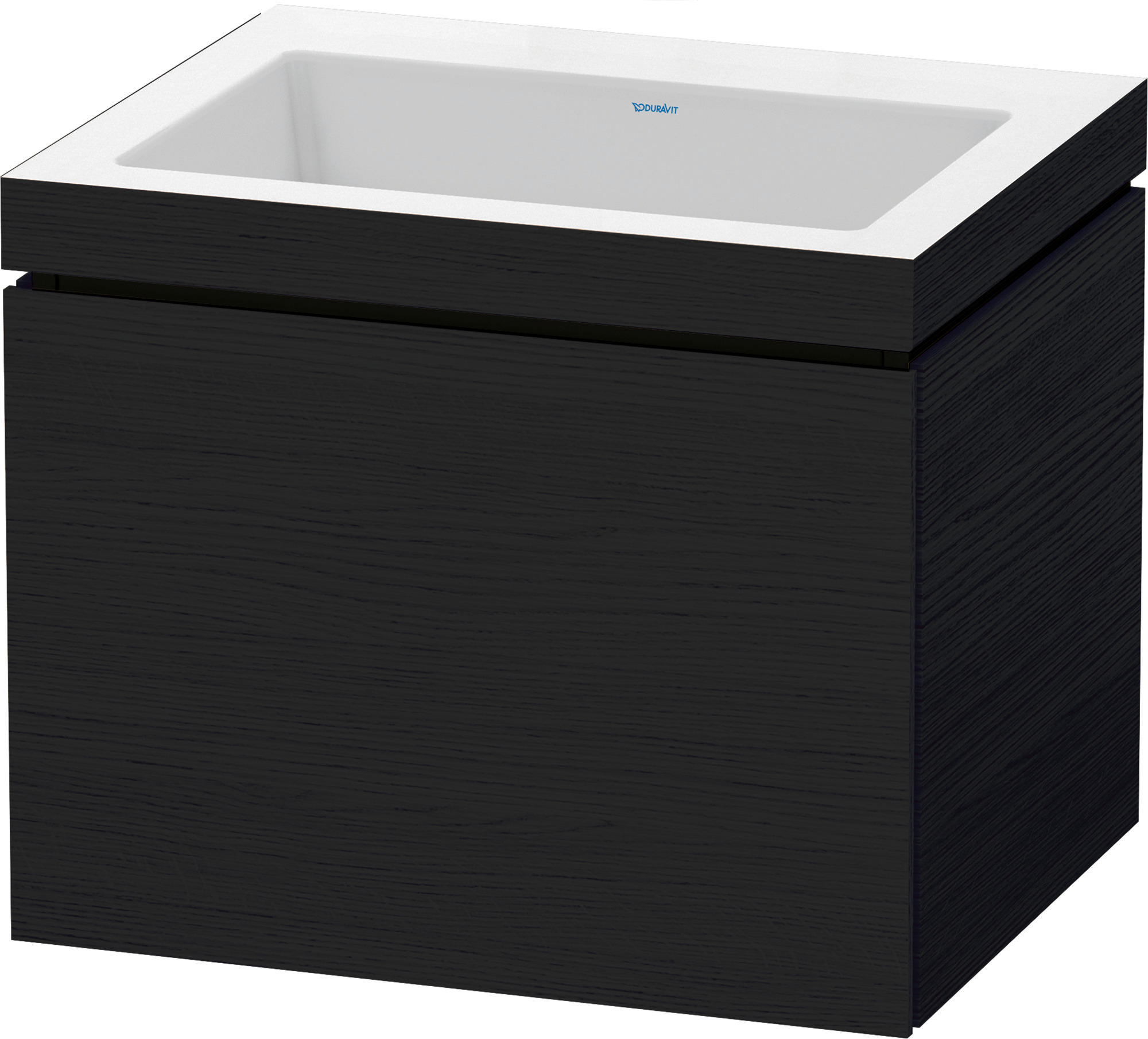 Duravit WTU L-Cube mit Vero Air 500x600x480mm o. HL, 1 Auszug, Eiche Schwarz
