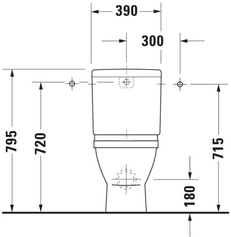 DU Stand-WC Kombi Starck 3 655 mm Tiefspüler, f.SPK, Abg.Vario, weiß WG