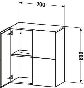Duravit Halbhochschrank L-Cube 363x700x800mm 2 Türen, Betongrau Matt